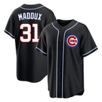 Kooe C.Cubs #31 Greg Maddux Player Black Fashion Out Game Stitched Jerseys