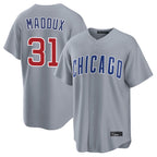Kooe C.Cubs #31 Greg Maddux Player Gray Home Game Stitched Jerseys