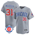 Kooe C.Cubs #31 Greg Maddux Player Gray Road 150th Anniversary Limited Home Stitched Jerseys