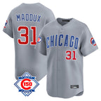 Kooe C.Cubs #31 Greg Maddux Player Gray Road 150th Anniversary Limited Home Stitched Jerseys