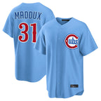Kooe C.Cubs #31 Greg Maddux Player Light Blue Home Game Stitched Jerseys