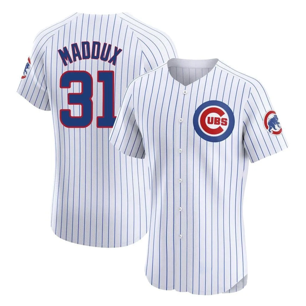 Kooe C.Cubs #31 Greg Maddux Player White Limited Elite Home Game Stitched Jerseys
