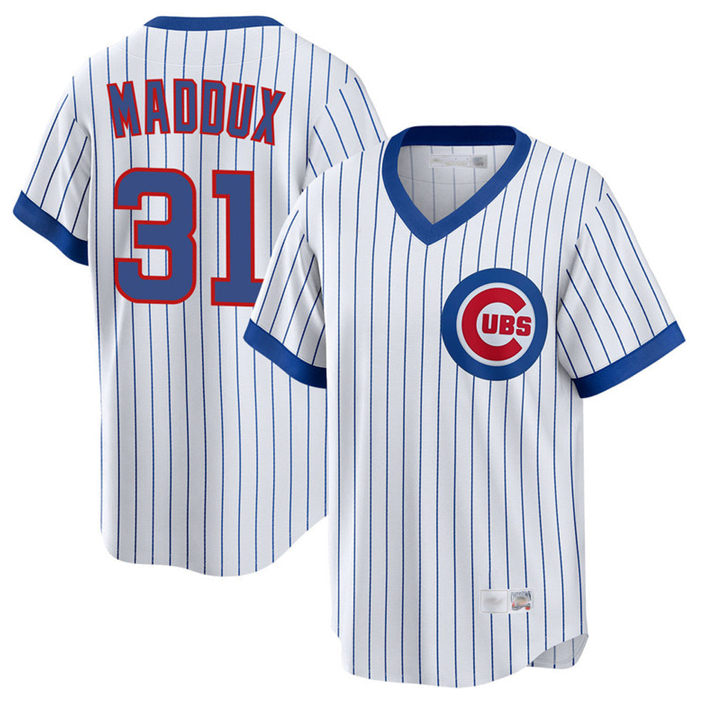 Kooe C.Cubs #31 Greg Maddux Player White T-shirt Cooperstown Collection Limited Stitched Jerseys