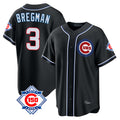 Kooe C.Cubs #3 Alex Bregman Black Fashion Out 150th Anniversary Game Stitched Jerseys