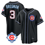 Kooe C.Cubs #3 Alex Bregman Black Fashion Out 150th Anniversary Game Stitched Jerseys
