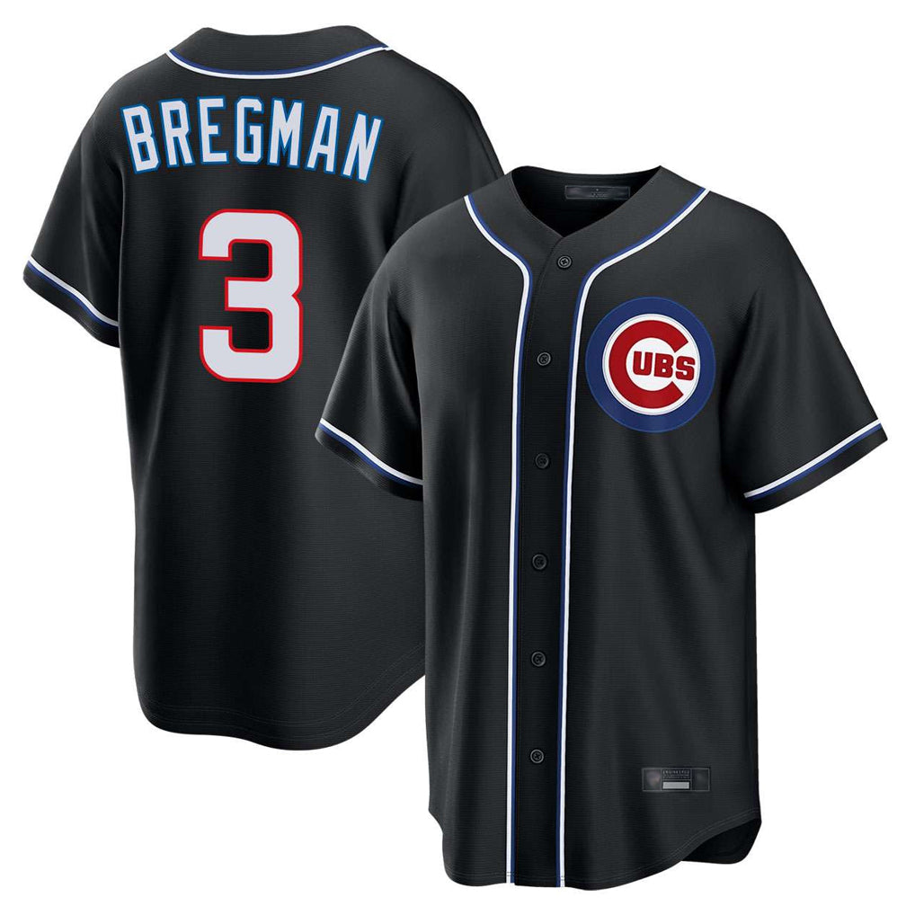 Kooe C.Cubs #3 Alex Bregman Black Fashion Out Game Stitched Jerseys