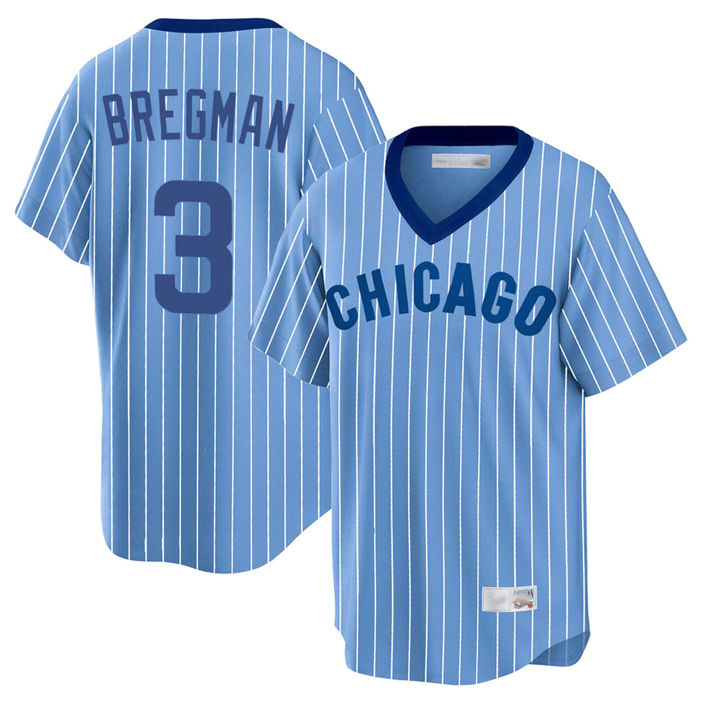 Kooe C.Cubs #3 Alex Bregman Blue T-shirt Cooperstown Collection Limited Stitched Jerseys