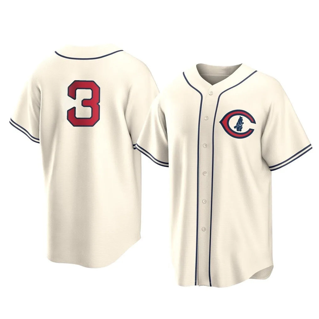 Kooe C.Cubs #3 Alex Bregman Cream Field of Dreams Home Game Stitched Jerseys