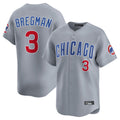 Kooe C.Cubs #3 Alex Bregman Gray Road Limited Home Stitched Jerseys