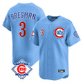 Kooe C.Cubs #3 Alex Bregman Light Blue 150th Anniversary Limited Home Stitched Jerseys