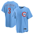 Kooe C.Cubs #3 Alex Bregman Light Blue Home Game Stitched Jerseys
