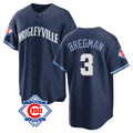 Kooe C.Cubs #3 Alex Bregman Navy 150th Anniversary City Connect Home Game Stitched Jerseys