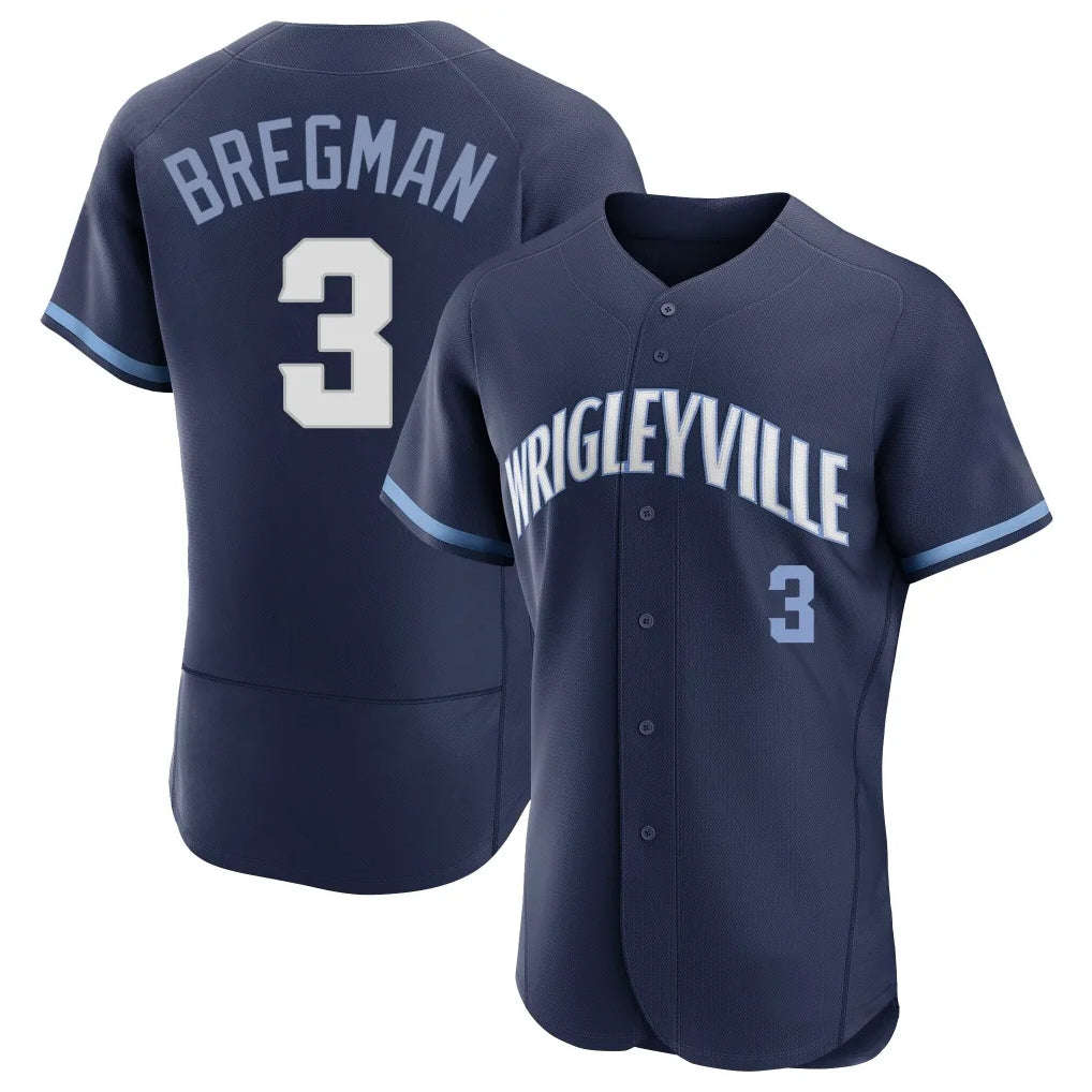 Kooe C.Cubs #3 Alex Bregman Navy City Connect Limited Elite Home Stitched Jerseys