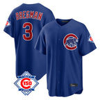 Kooe C.Cubs #3 Alex Bregman Royal 150th Anniversary Home Game Stitched Jerseys