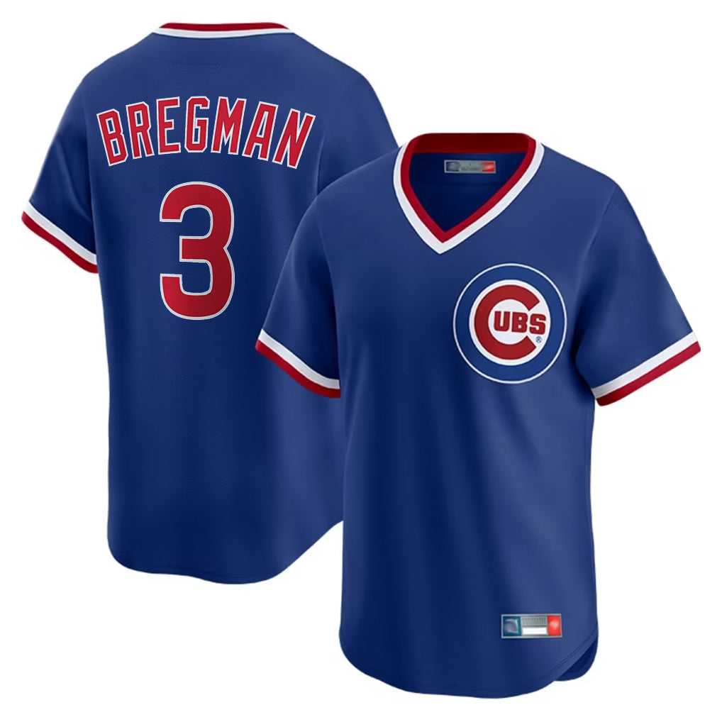 Kooe C.Cubs #3 Alex Bregman Royal T-shirt Cooperstown Collection Limited Stitched Jerseys