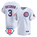 Kooe C.Cubs #3 Alex Bregman White 150th Anniversary Limited Home Game Stitched Jerseys