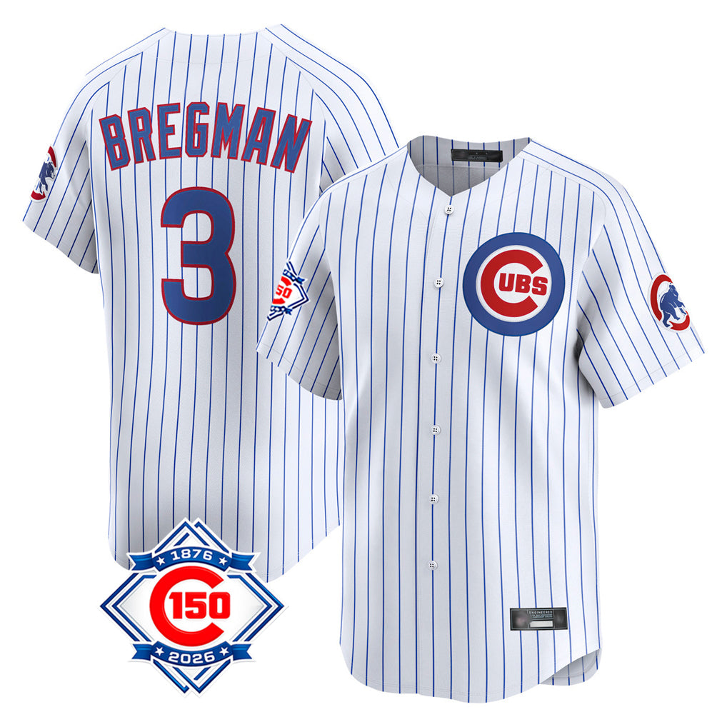 Kooe C.Cubs #3 Alex Bregman White Game Home Stitched Jerseys