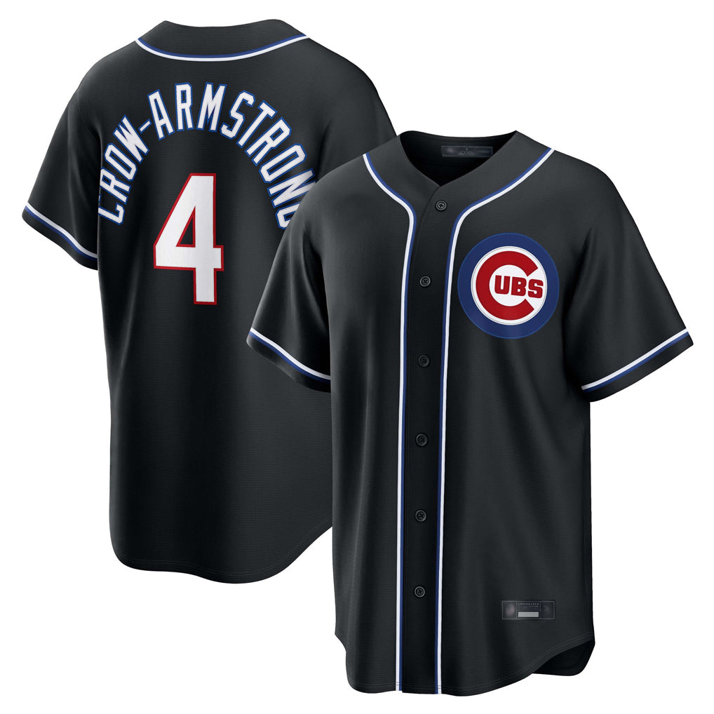 Kooe C.Cubs #4 Pete Crow-Armstrong Player Black Fashion Out Game Stitched Jerseys