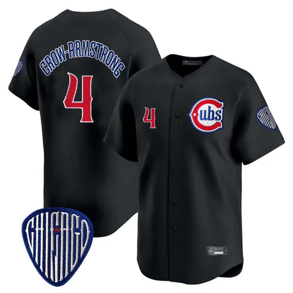 Kooe C.Cubs #4 Pete Crow-Armstrong Player Black Vapor Premier Limited Home Stitched Jerseys