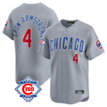 Kooe C.Cubs #4 Pete Crow-Armstrong Player Gray Road 150th Anniversary Limited Home Stitched Jerseys