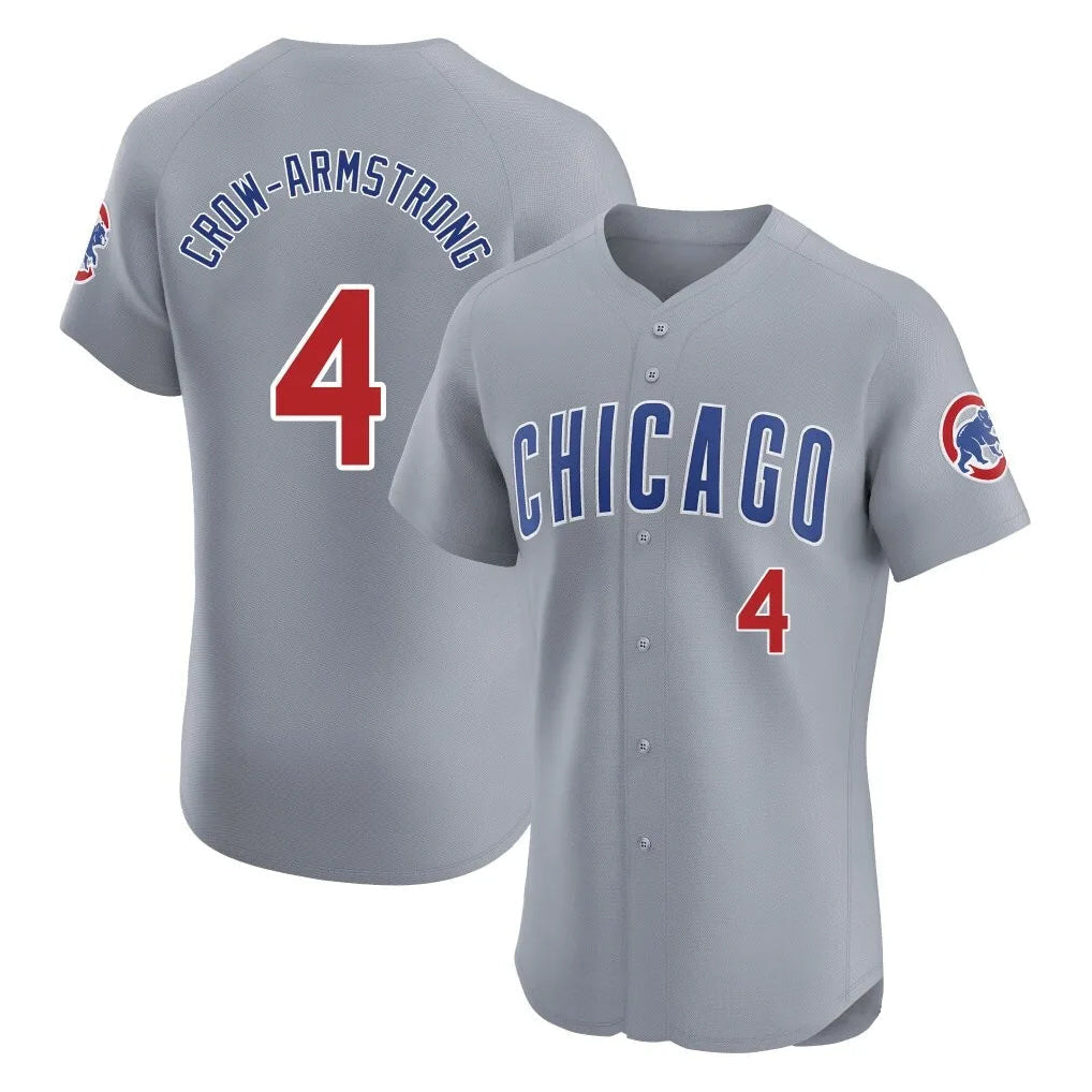 Kooe C.Cubs #4 Pete Crow-Armstrong Player Gray Road Limited Elite Home Stitched Jerseys