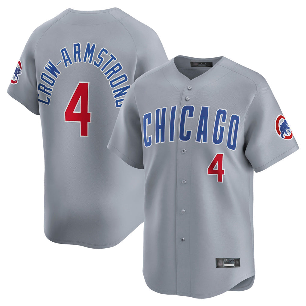 Kooe C.Cubs #4 Pete Crow-Armstrong Player Gray Road Limited Home Stitched Jerseys