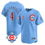 Kooe C.Cubs #4 Pete Crow-Armstrong Player Light Blue 150th Anniversary Limited Home Stitched Jerseys