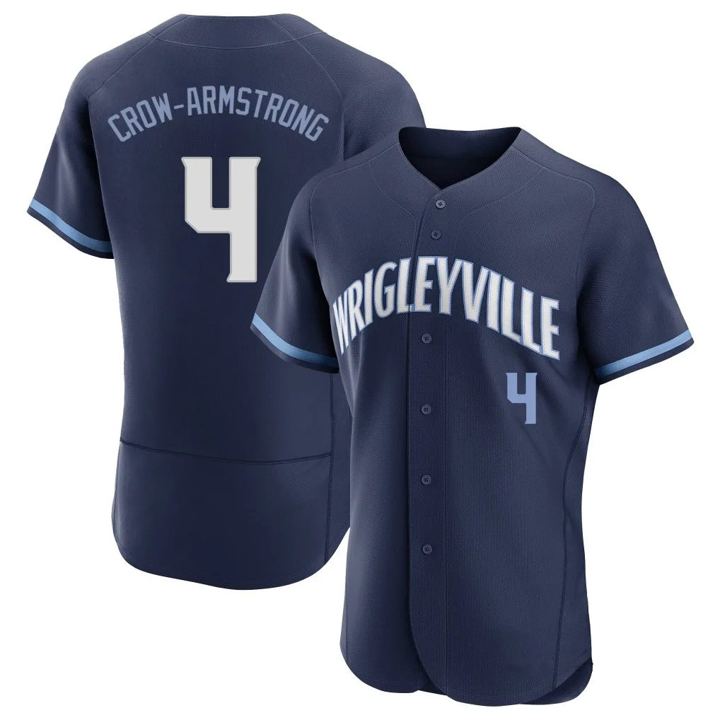 Kooe C.Cubs #4 Pete Crow-Armstrong Player Navy City Connect Limited Elite Home Stitched Jerseys