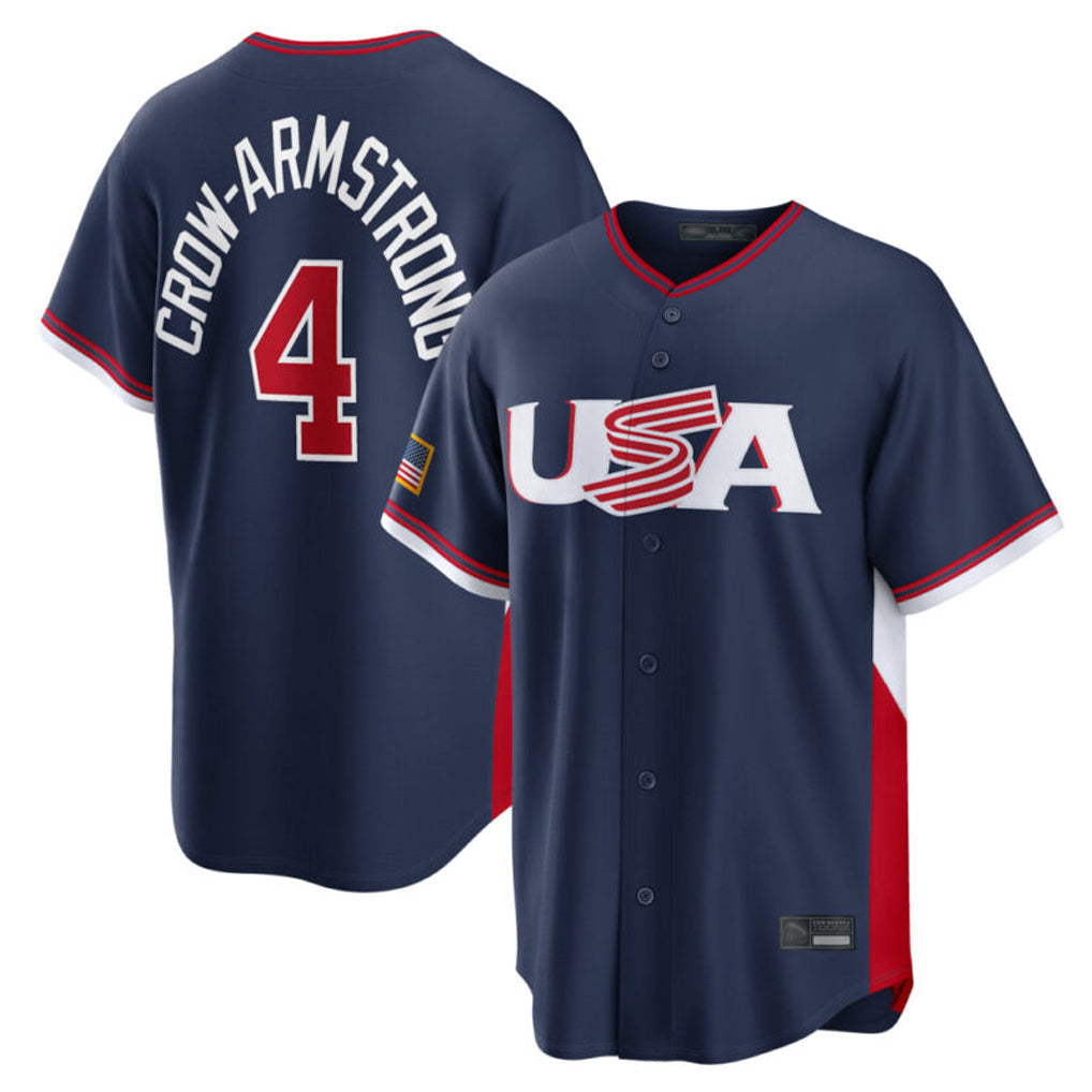 Kooe C.Cubs #4 Pete Crow-Armstrong Player Navy USA 2026 World Classic Home Limited Stitched Jerseys