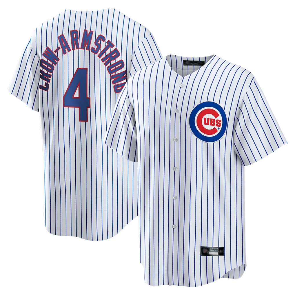 Kooe C.Cubs #4 Pete Crow-Armstrong Player White Game Home Stitched Jerseys