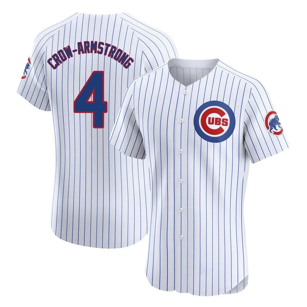Kooe C.Cubs #4 Pete Crow-Armstrong Player White Limited Elite Home Game Stitched Jerseys