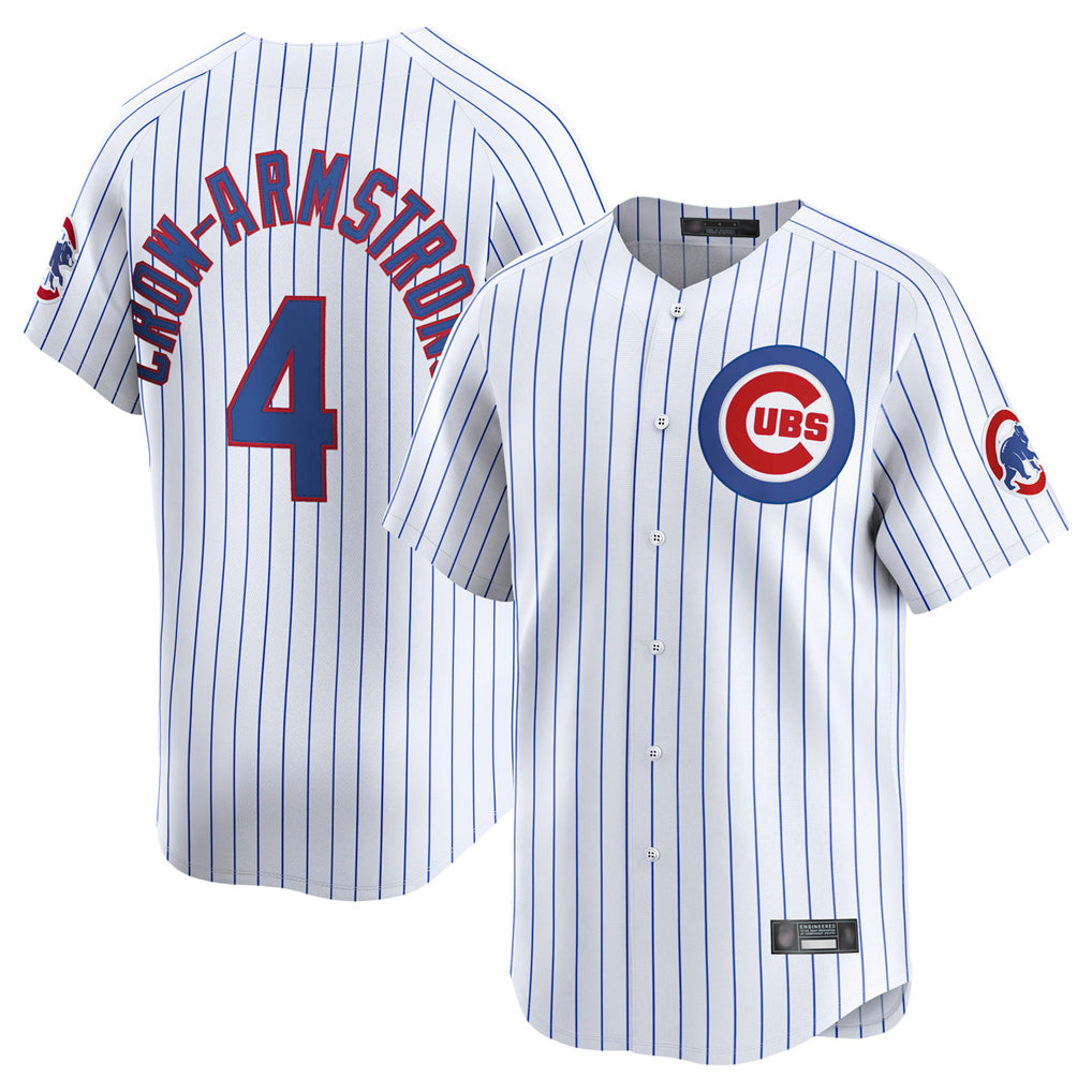 Kooe C.Cubs #4 Pete Crow-Armstrong Player White Limited Home Game Stitched Jerseys
