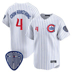 Kooe C.Cubs #4 Pete Crow-Armstrong Player White Pinstripe Vapor Premier Limited Home Stitched Jerseys