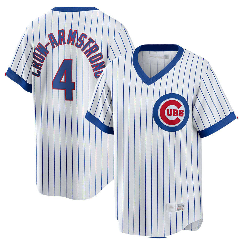 Kooe C.Cubs #4 Pete Crow-Armstrong Player White T-shirt Cooperstown Collection Limited Stitched Jerseys