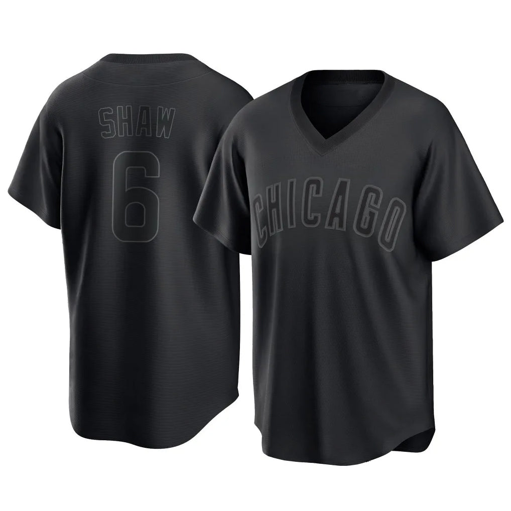 Kooe C.Cubs #6 Matt Shaw Player Black T-shirt Home Game Stitched Jerseys