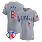 Kooe C.Cubs #6 Matt Shaw Player Gray Road 150th Anniversary Limited Elite Home Stitched Jerseys