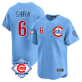 Kooe C.Cubs #6 Matt Shaw Player Light Blue 150th Anniversary Limited Home Stitched Jerseys