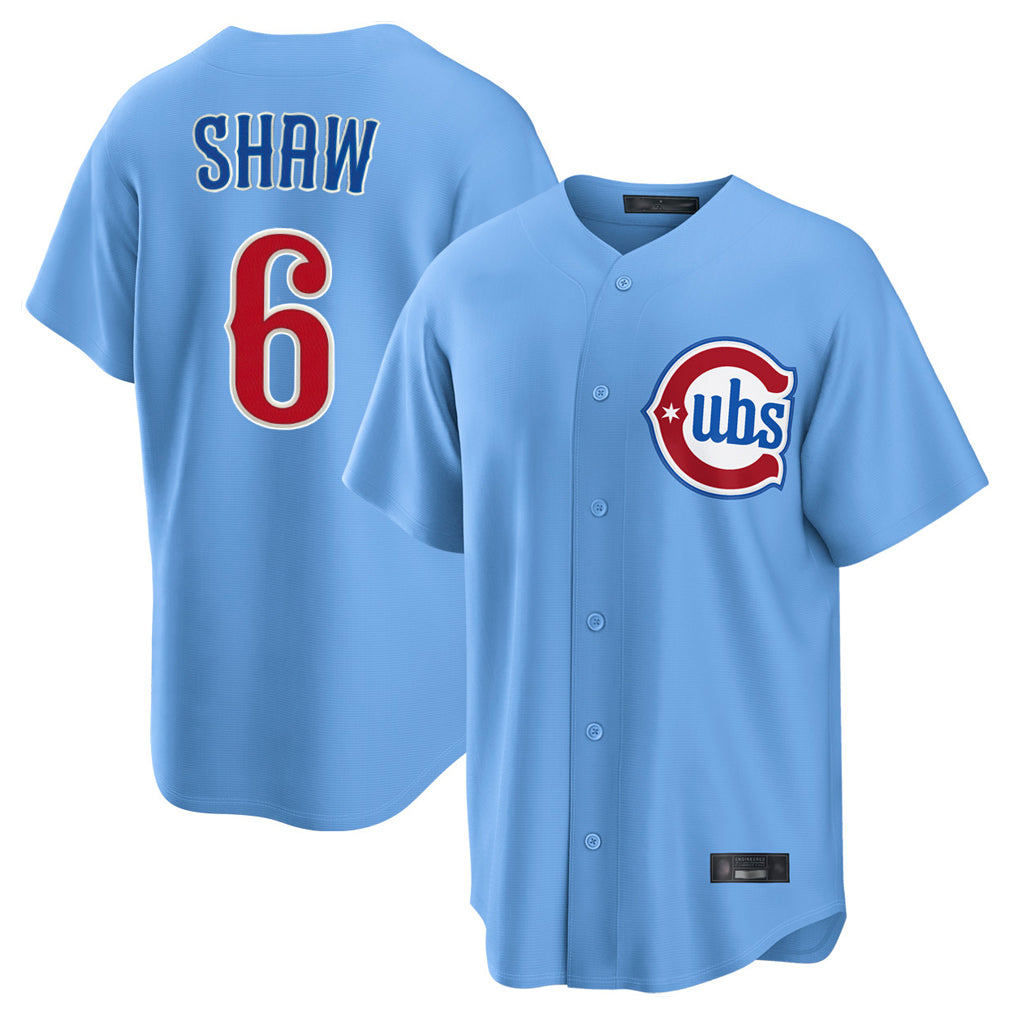 Kooe C.Cubs #6 Matt Shaw Player Light Blue Home Game Stitched Jerseys