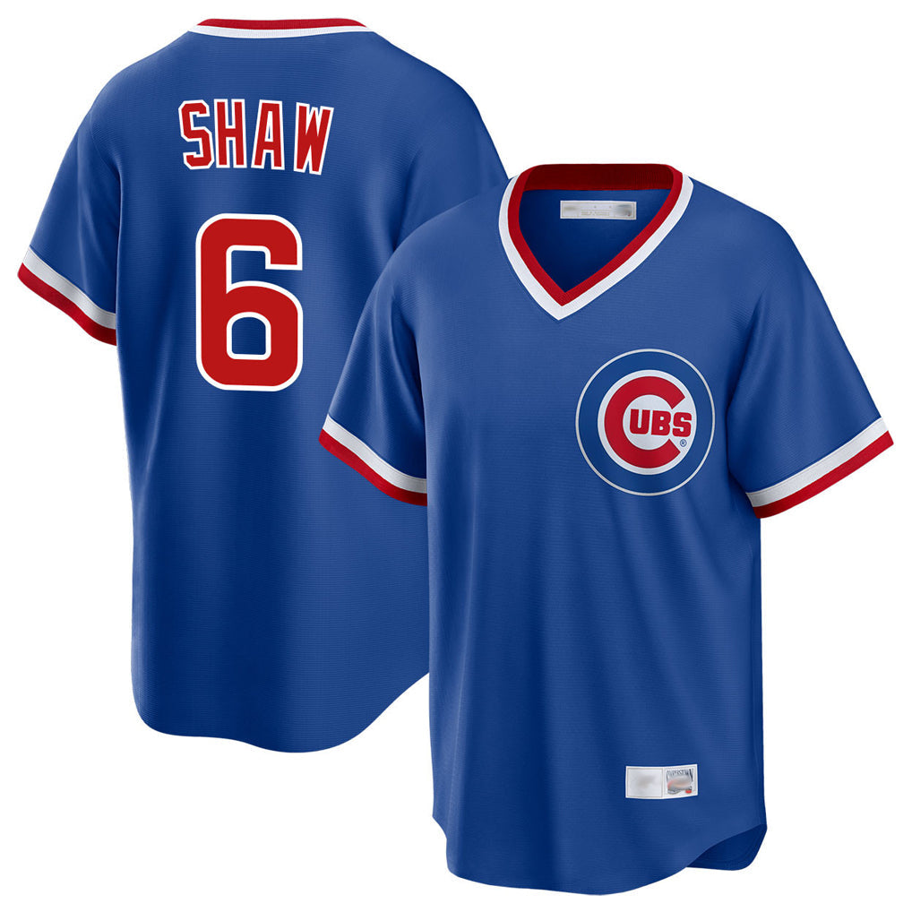 Kooe C.Cubs #6 Matt Shaw Player Royal T-shirt Cooperstown Collection Limited Stitched Jerseys