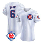 Kooe C.Cubs #6 Matt Shaw Player White 150th Anniversary Limited Elite Home Game Stitched Jerseys