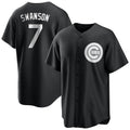 Kooe C.Cubs #7 Dansby Swanson Player Black Game Stitched Jerseys