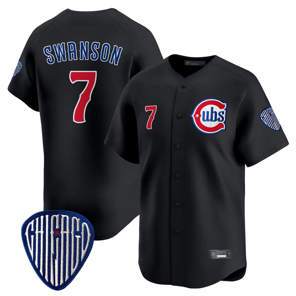 Kooe C.Cubs #7 Dansby Swanson Player Black Vapor Premier Limited Home Stitched Jerseys