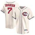 Kooe C.Cubs #7 Dansby Swanson Player Cream Field of Dreams Limited Home Game Stitched Jerseys