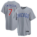Kooe C.Cubs #7 Dansby Swanson Player Gray Home Game Stitched Jerseys