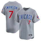 Kooe C.Cubs #7 Dansby Swanson Player Gray Road Limited Home Stitched Jerseys