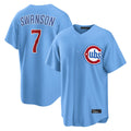 Kooe C.Cubs #7 Dansby Swanson Player Light Blue Home Game Stitched Jerseys