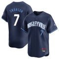 Kooe C.Cubs #7 Dansby Swanson Player Navy City Connect Limited Home Stitched Jerseys