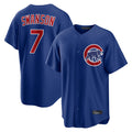Kooe C.Cubs #7 Dansby Swanson Player Royal Home Game Stitched Jerseys