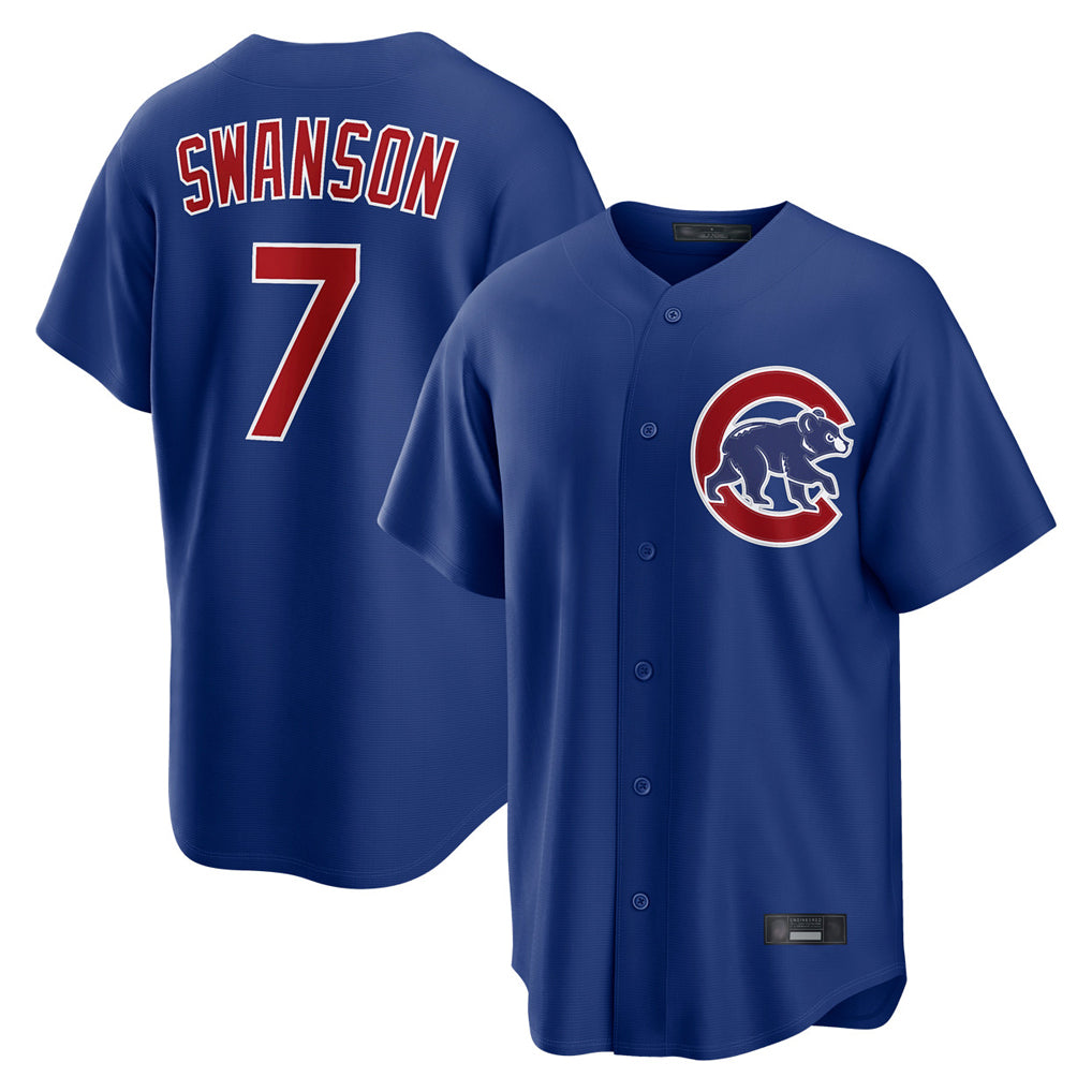 Kooe C.Cubs #7 Dansby Swanson Player Royal Home Game Stitched Jerseys
