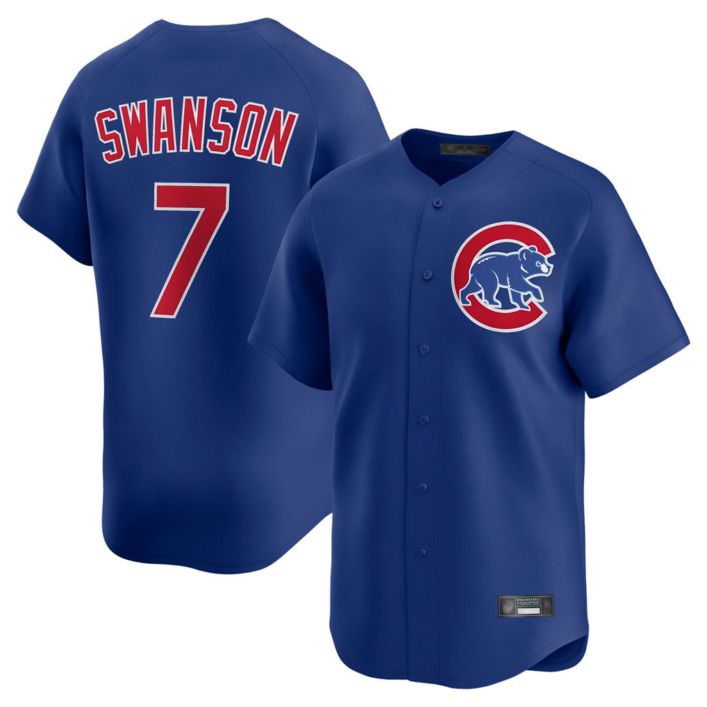 Kooe C.Cubs #7 Dansby Swanson Player Royal Limited Home Stitched Jerseys